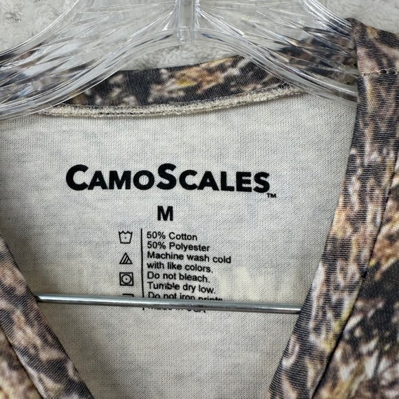 CamoScales Camouflage Long‎ Sleeve T-Shirt Mens Medium Hunting Casual - Picture 2 of 6